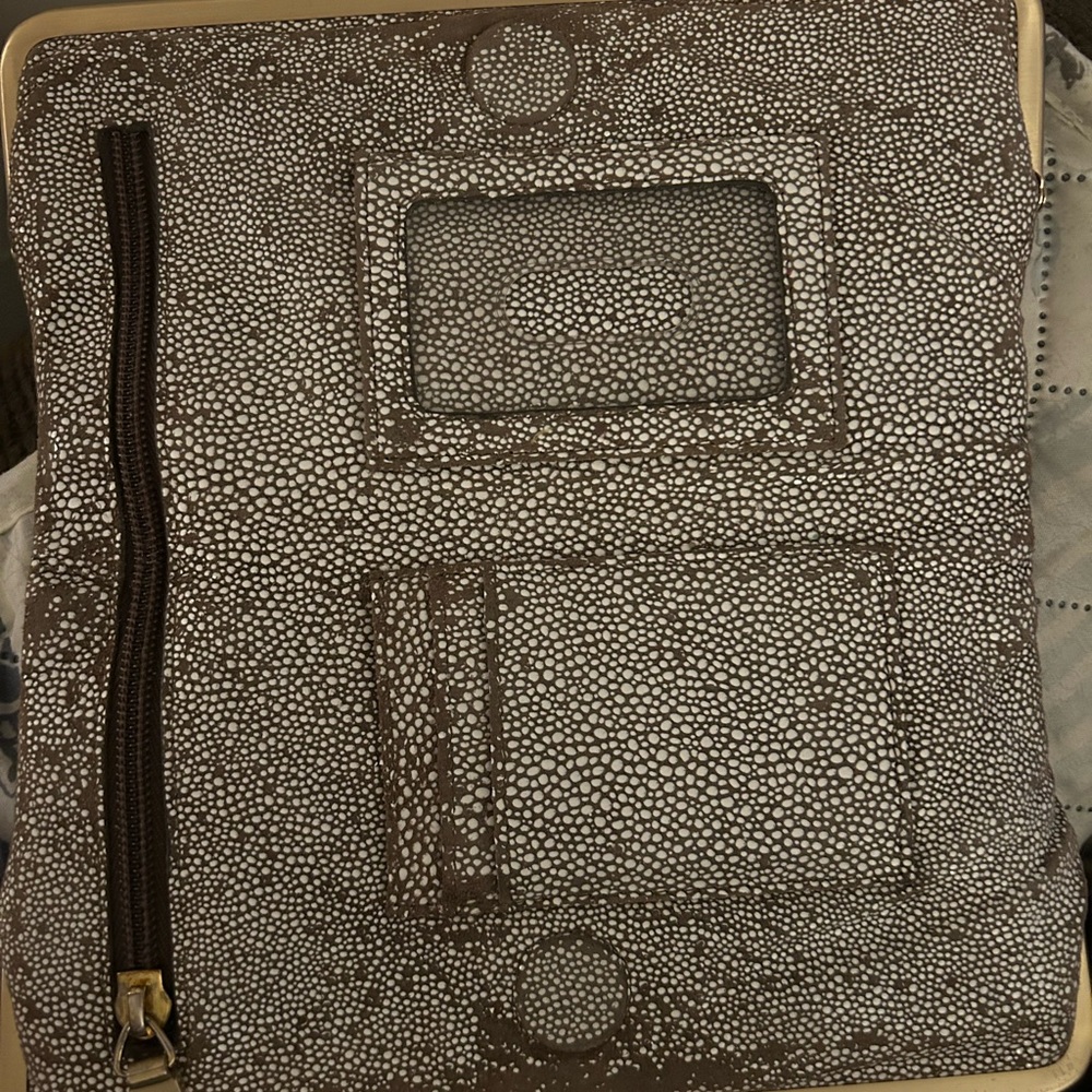 Textured Black and White Wallet HOBO ..great shape no stains